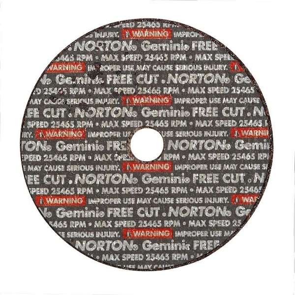 Norton Co SMALL CUT-OFF BLADES, Type 1 - Metal - Gemini Aluminum Oxide, Size: 3 x 1/8 x 3/8, Max RPM: 25465 662435-10651 - main